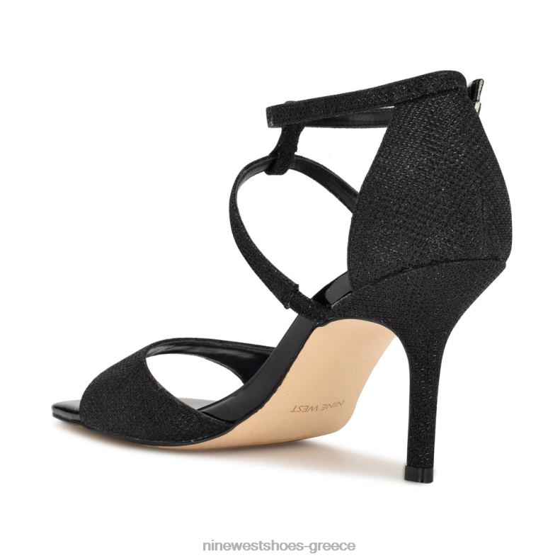 Nine West αναστεναγμοί με τακούνια σανδάλια 2JJ4N444 μαύρη λάμψη