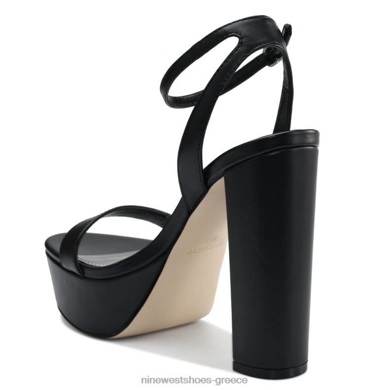 Nine West άγνωστα σανδάλια φορεμάτων πλατφόρμας 2JJ4N471 μαύρος