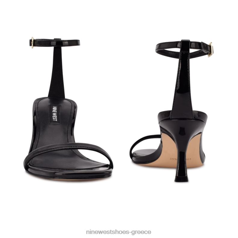 Nine West ώριμα σανδάλια με τακούνι 2JJ4N595 μαύρη πατέντα