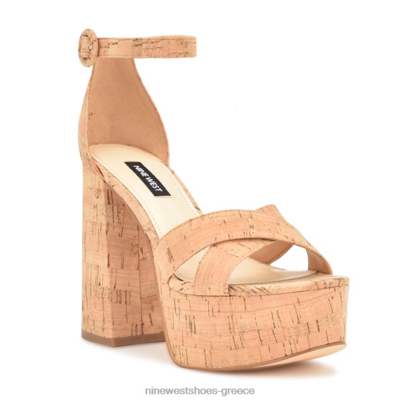 Nine West σανδάλια πλατφόρμα Wilie 2JJ4N308 φυσικός φελλός