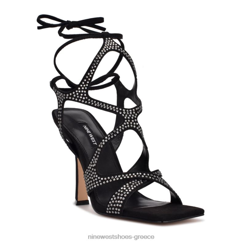 Nine West πέδιλα με τακούνι alanah ankle wrap 2JJ4N489 μαύρος