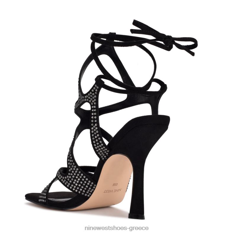 Nine West πέδιλα με τακούνι alanah ankle wrap 2JJ4N489 μαύρος