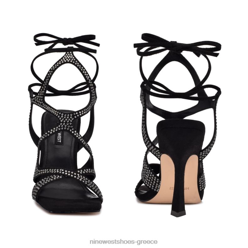 Nine West πέδιλα με τακούνι alanah ankle wrap 2JJ4N489 μαύρος