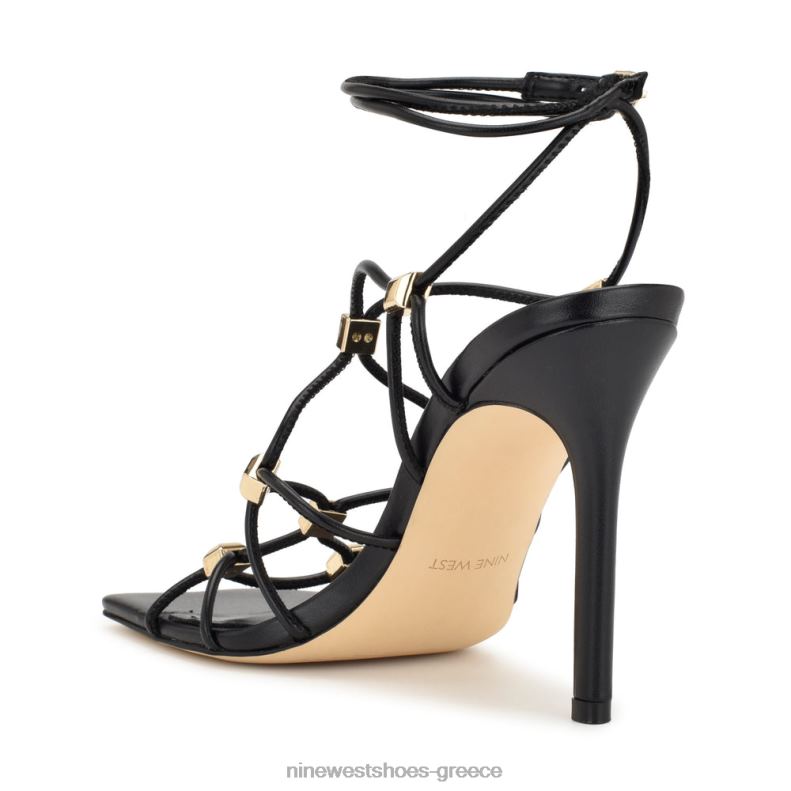 Nine West σανδάλια με τακούνια τενόρου ankle wrap 2JJ4N254 μαύρος