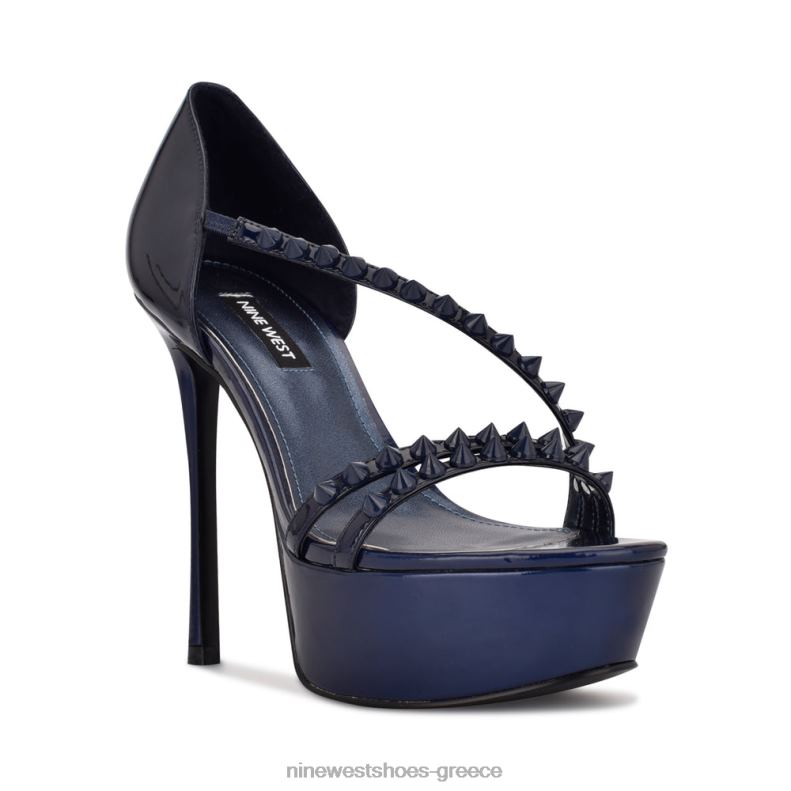 Nine West σανδάλια πλατφόρμα fabla 2JJ4N384 σκούρο μπλε