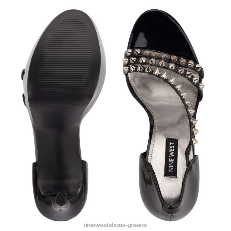 Nine West σανδάλια πλατφόρμα fabla 2JJ4N385 μαύρη πατέντα