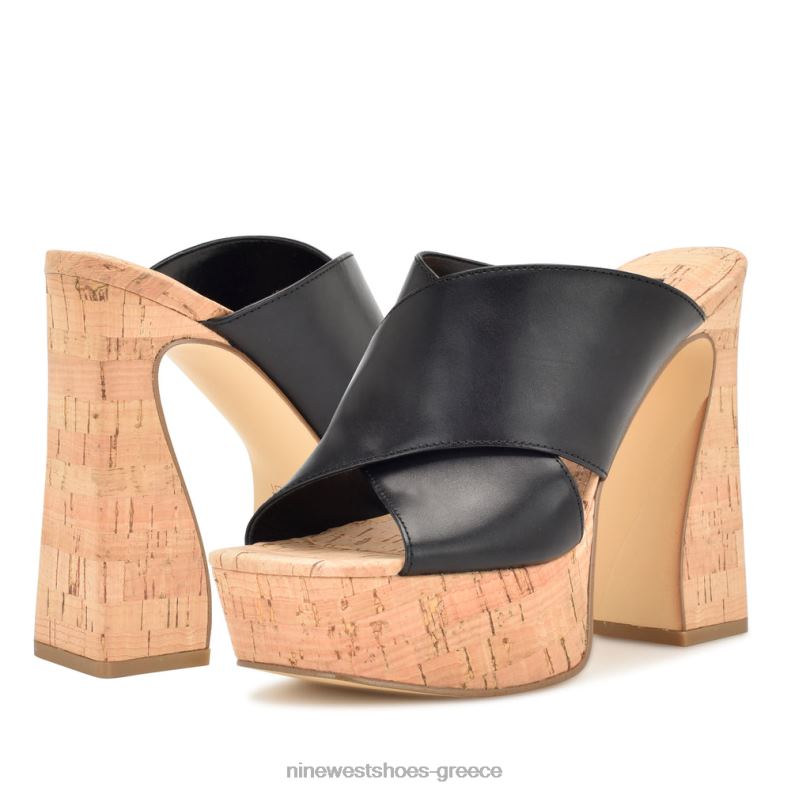 Nine West σανδάλια πλατφόρμα girlz 2JJ4N179 μαύρο φυσικό