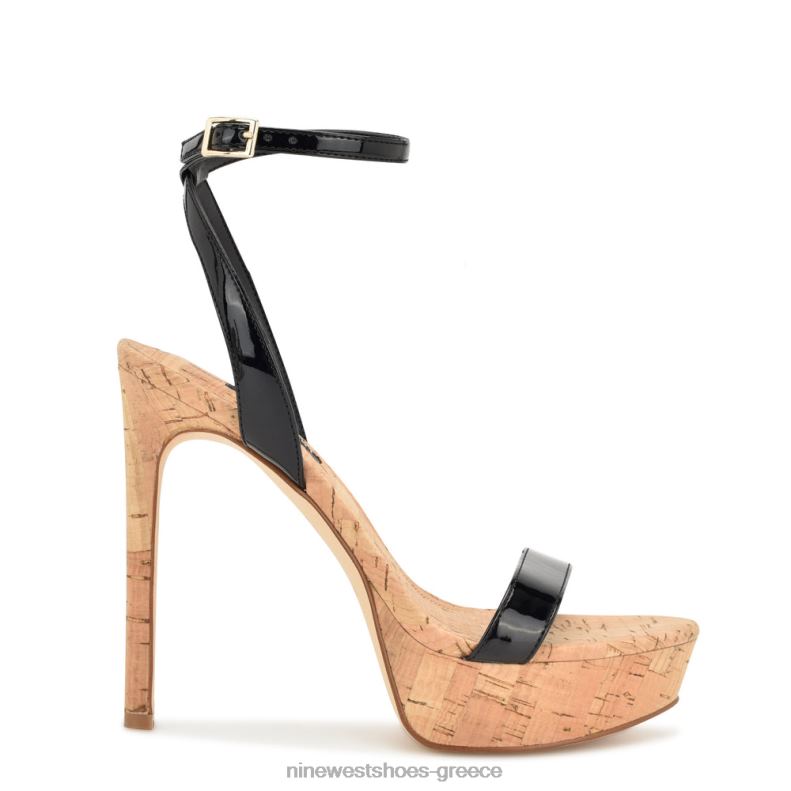 Nine West gracey πέδιλα πλατφόρμα 2JJ4N156 μαύρη πατέντα