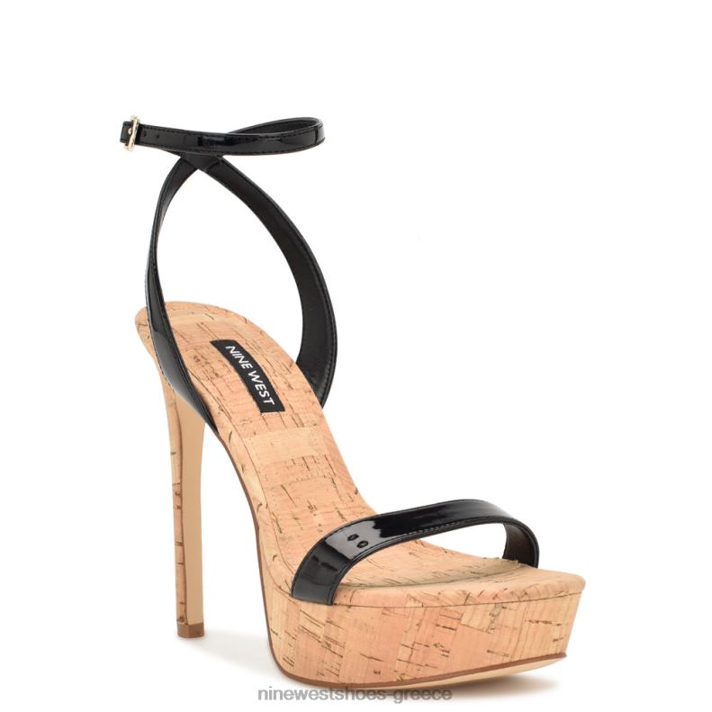 Nine West gracey πέδιλα πλατφόρμα 2JJ4N156 μαύρη πατέντα