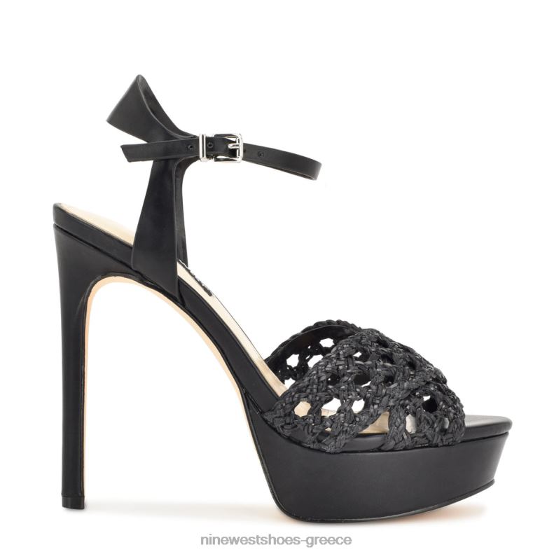 Nine West σανδάλια πλατφόρμα grecia 2JJ4N155 μαύρος