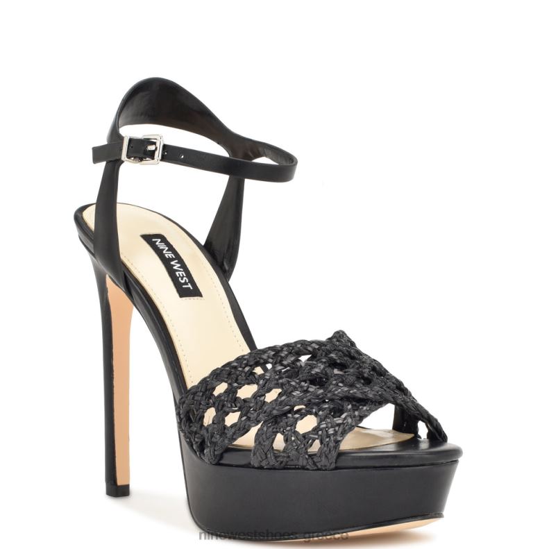 Nine West σανδάλια πλατφόρμα grecia 2JJ4N155 μαύρος