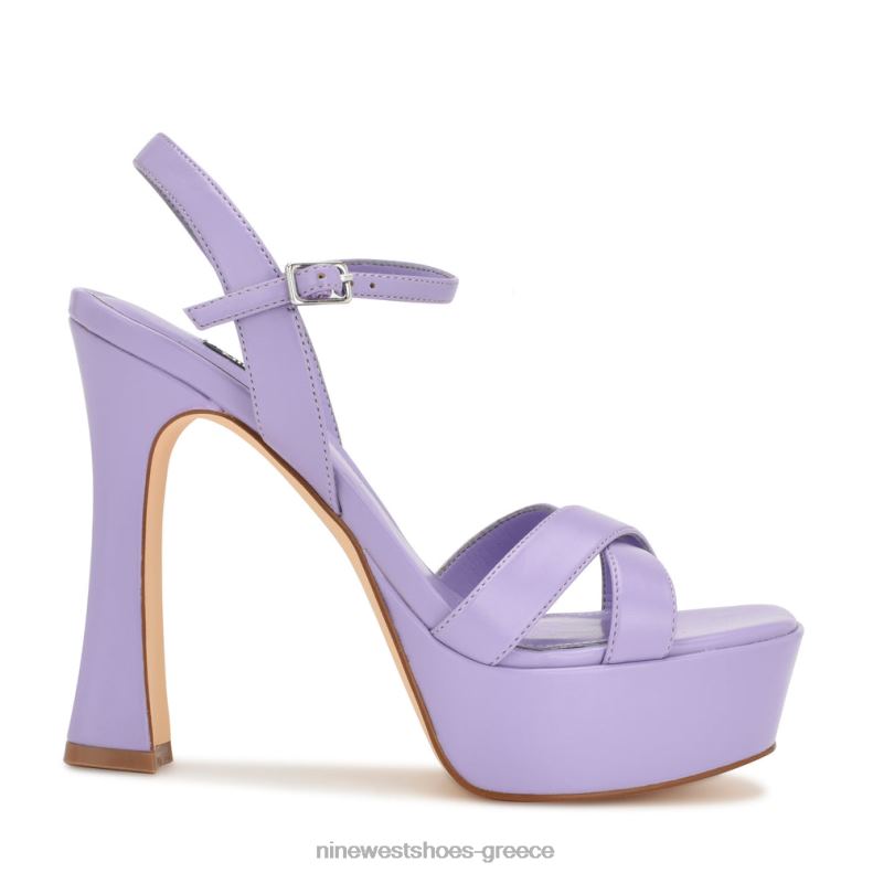 Nine West σανδάλια πλατφόρμα iriv 2JJ4N1726 ανοιχτό μωβ