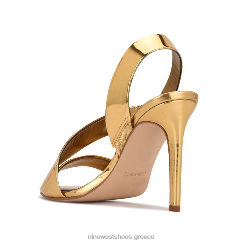 Nine West σανδάλια με φόρεμα itzel 2JJ4N1838 μπρονζέ καθρέφτης μεταλλικός