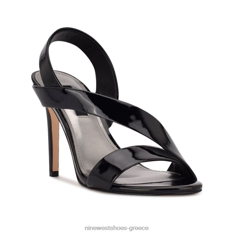 Nine West σανδάλια με φόρεμα itzel 2JJ4N1839 μαύρη πατέντα