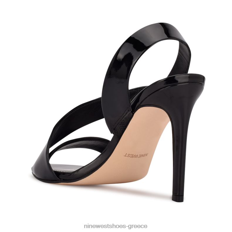 Nine West σανδάλια με φόρεμα itzel 2JJ4N1839 μαύρη πατέντα