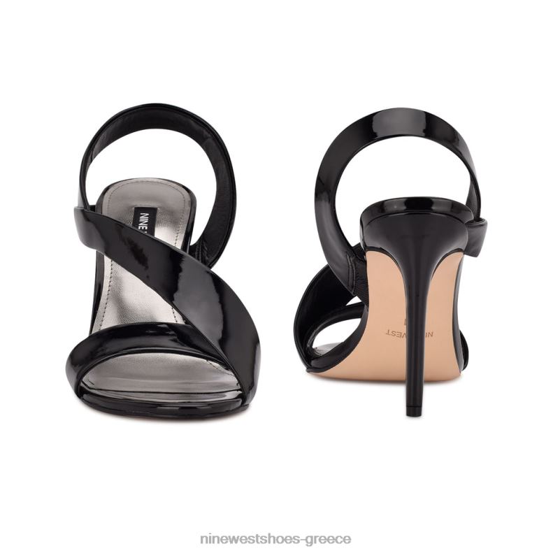 Nine West σανδάλια με φόρεμα itzel 2JJ4N1839 μαύρη πατέντα