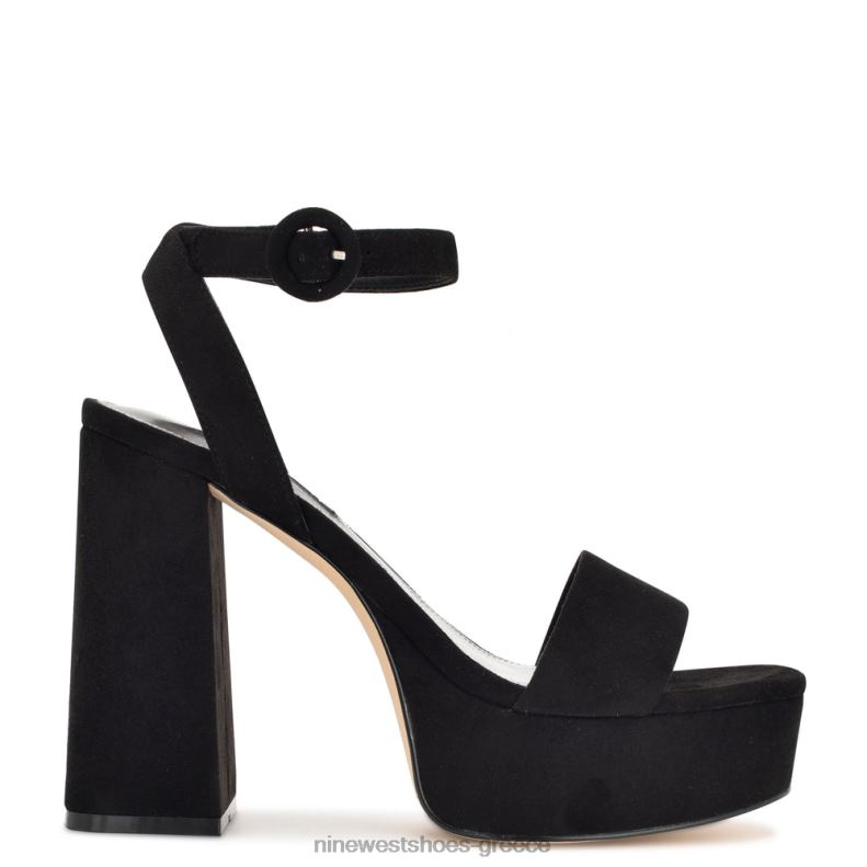 Nine West σανδάλια πλατφόρμα jans 2JJ4N1759 μαύρο σουέτ - Κάντε κλικ στην εικόνα για κλείσιμο