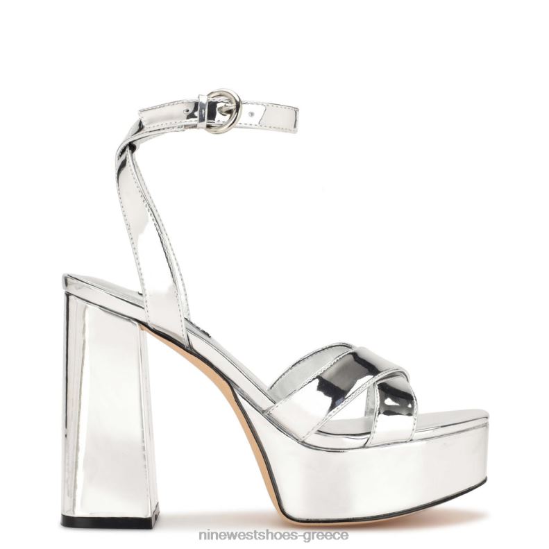 Nine West σανδάλια πλατφόρμα joya 2JJ4N453 ασημί καθρέφτης μεταλλικός - Κάντε κλικ στην εικόνα για κλείσιμο