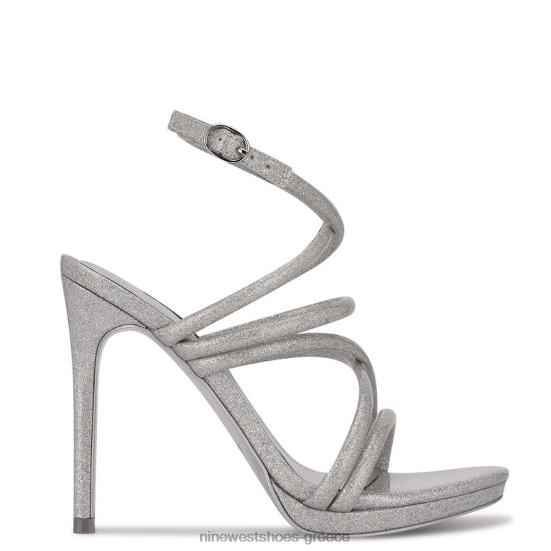 Nine West lexy πέδιλα με τακούνι με λουράκι 2JJ4N1942 ασημί ιριδίζον - Κάντε κλικ στην εικόνα για κλείσιμο