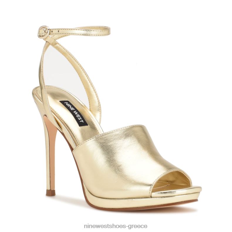 Nine West σανδάλια με λουράκι σε μορφή limbery 2JJ4N358 πλατίνο