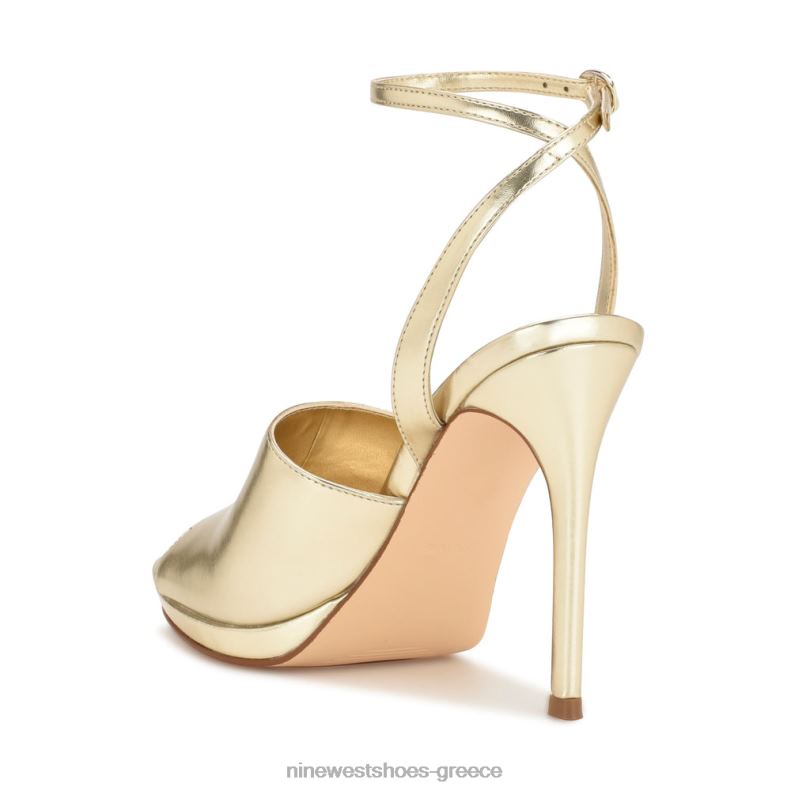 Nine West σανδάλια με λουράκι σε μορφή limbery 2JJ4N358 πλατίνο