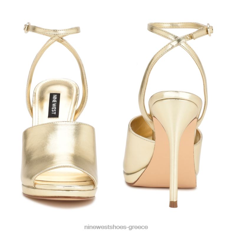 Nine West σανδάλια με λουράκι σε μορφή limbery 2JJ4N358 πλατίνο