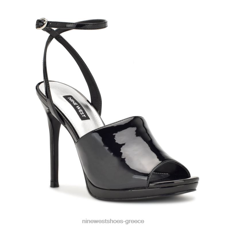 Nine West σανδάλια με λουράκι σε μορφή limbery 2JJ4N361 μαύρη πατέντα