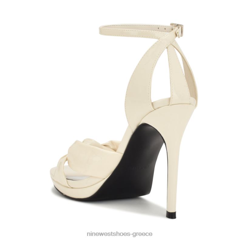 Nine West σανδάλια με λουράκι αστραγάλου lovya 2JJ4N1775 chic cream πατέντα