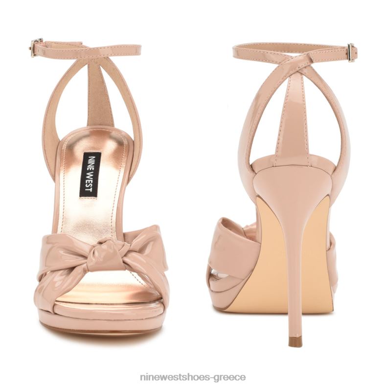 Nine West σανδάλια με λουράκι αστραγάλου lovya 2JJ4N355 ελαφρύ φυσικό δίπλωμα ευρεσιτεχνίας