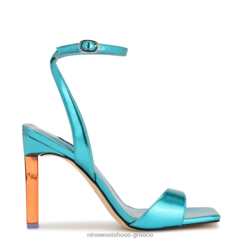 Nine West σανδάλια με τακούνι maris 2JJ4N1736 aqua blue μεταλλικό