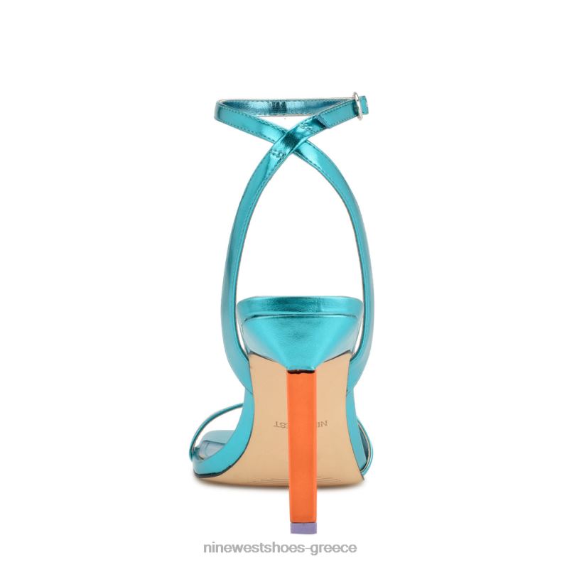 Nine West σανδάλια με τακούνι maris 2JJ4N1736 aqua blue μεταλλικό