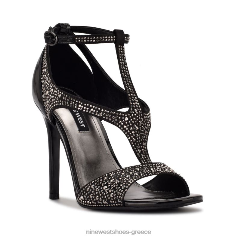 Nine West σανδάλια με τακούνι meeto 2JJ4N460 μαύρα καρφιά