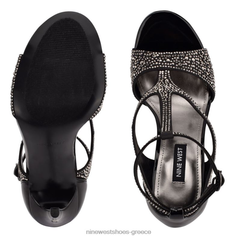 Nine West σανδάλια με τακούνι meeto 2JJ4N460 μαύρα καρφιά