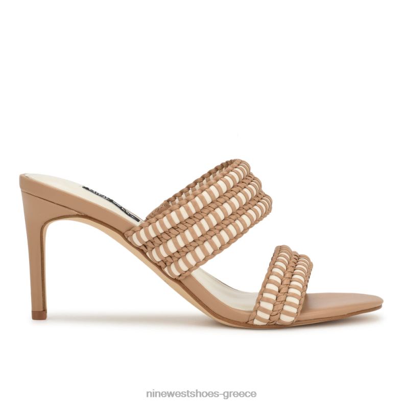 Nine West pause slide πέδιλα με τακούνι 2JJ4N134 φυσική κρέμα