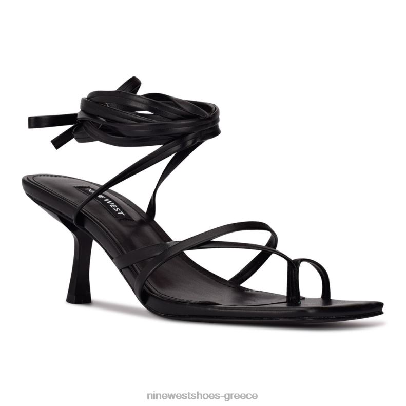 Nine West σανδάλια με τακούνι με τακούνι pina ankle wrap 2JJ4N1981 μαύρος