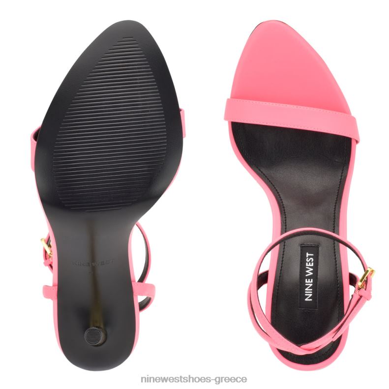 Nine West πέδιλα με λουράκι αστραγάλου reina 2JJ4N1737 νέον ροζ