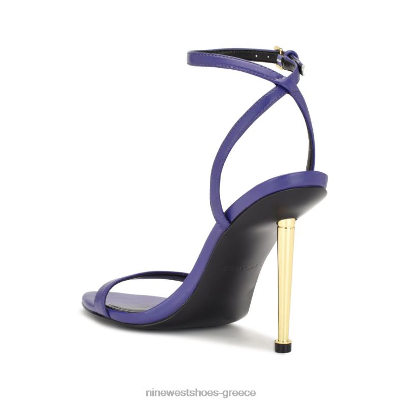 Nine West πέδιλα με λουράκι αστραγάλου reina 2JJ4N1815 μέτριο μωβ