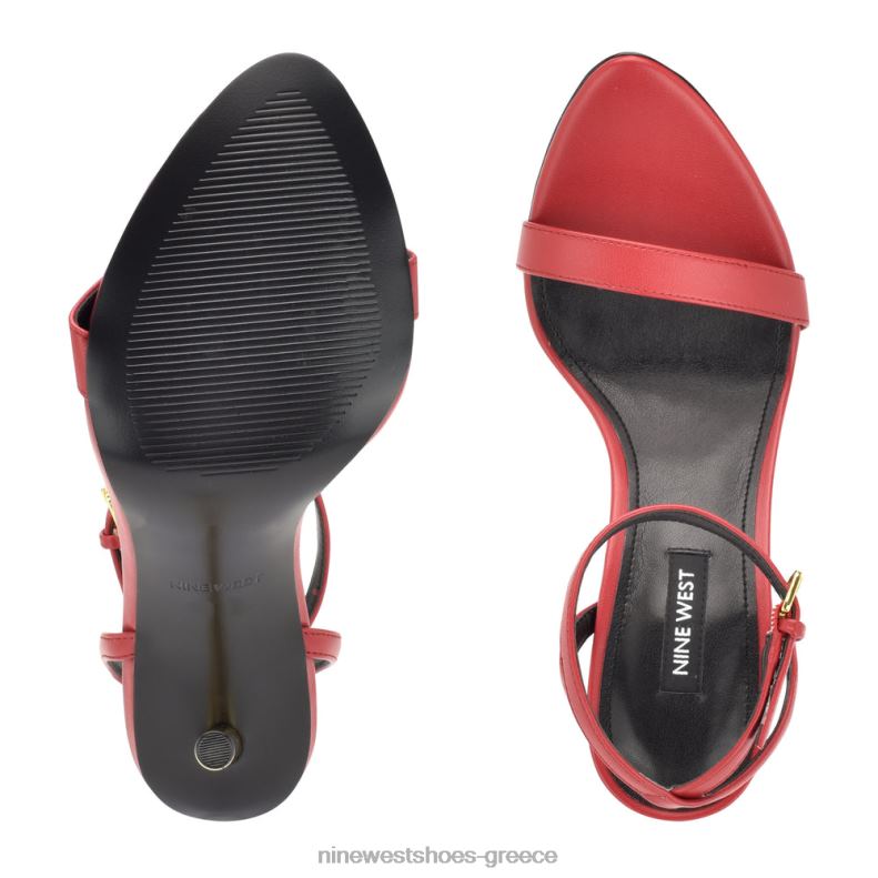 Nine West πέδιλα με λουράκι αστραγάλου reina 2JJ4N389 το κόκκινο