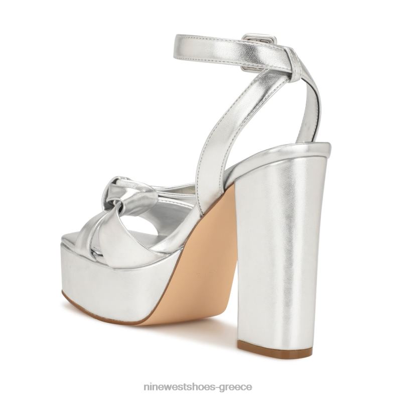 Nine West σανδάλια πλατφόρμας rippa 2JJ4N1769 ασήμι