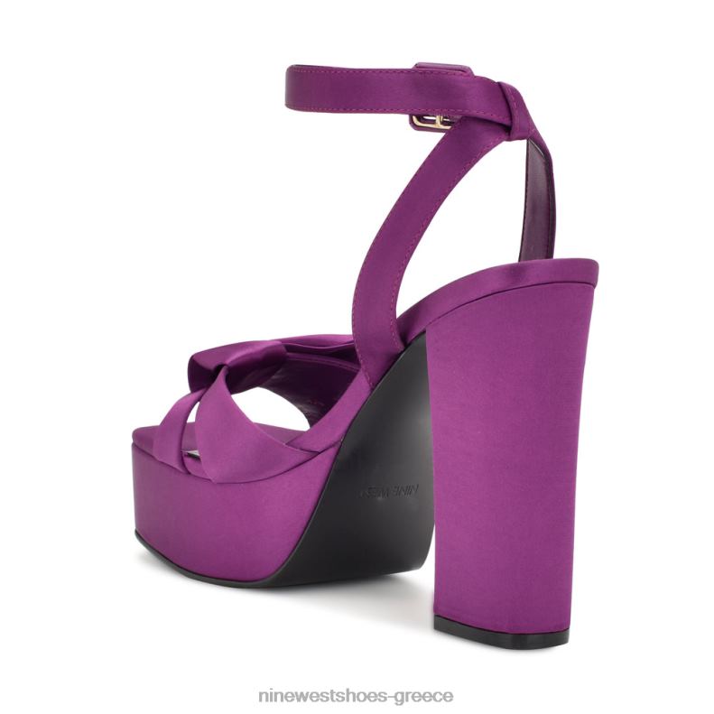 Nine West σανδάλια πλατφόρμας rippa 2JJ4N1770 μωβ σατέν