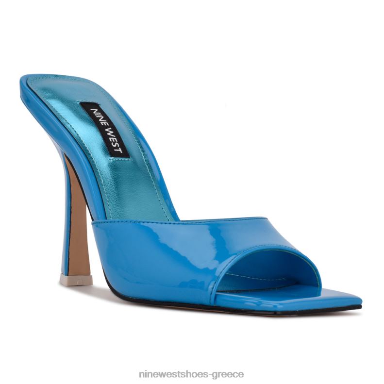 Nine West πέδιλα slide με τακούνι aurea 2JJ4N502 μπλε πατέντα