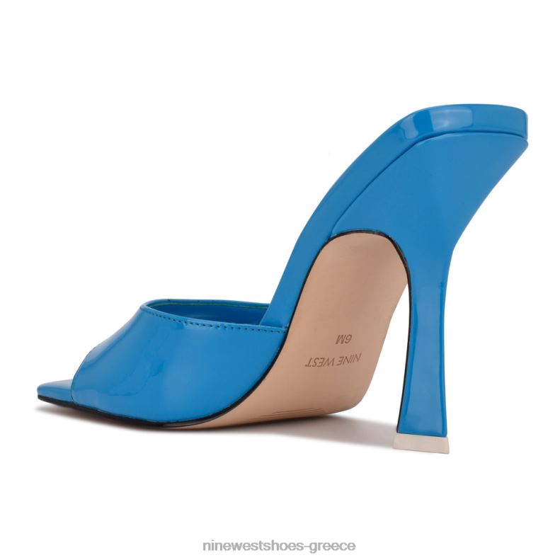 Nine West πέδιλα slide με τακούνι aurea 2JJ4N502 μπλε πατέντα