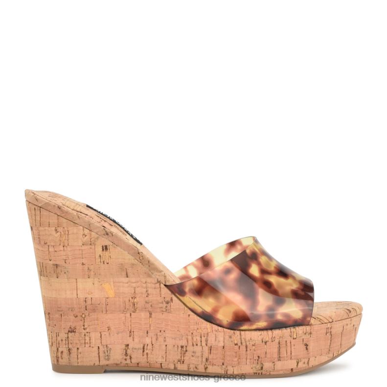 Nine West σανδάλια slide herden wedge 2JJ4N194 χελώνα