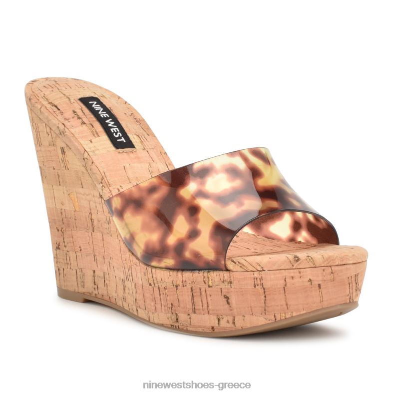 Nine West σανδάλια slide herden wedge 2JJ4N194 χελώνα