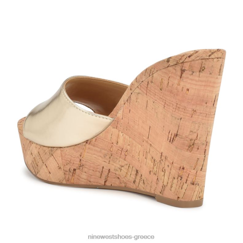 Nine West σανδάλια slide herden wedge 2JJ4N195 πλατίνο