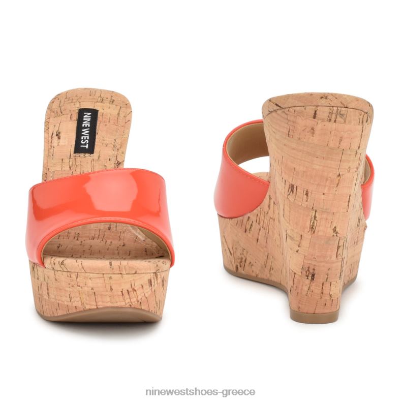 Nine West σανδάλια slide herden wedge 2JJ4N196 πορτοκάλι