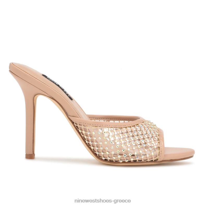 Nine West πέδιλα slide με iriep τακούνι 2JJ4N1078 ελαφρύ φυσικό πλέγμα - Κάντε κλικ στην εικόνα για κλείσιμο