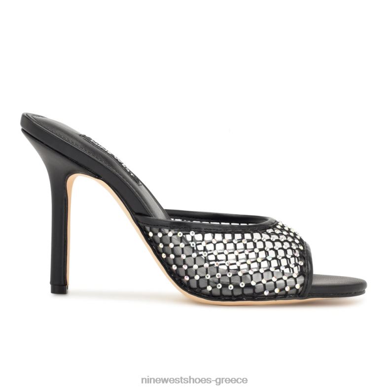 Nine West πέδιλα slide με iriep τακούνι 2JJ4N1080 μαύρο πλέγμα - Κάντε κλικ στην εικόνα για κλείσιμο