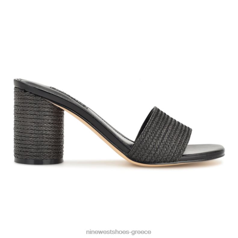 Nine West πέδιλα slide με τακούνι mapeli 2JJ4N143 μαύρος