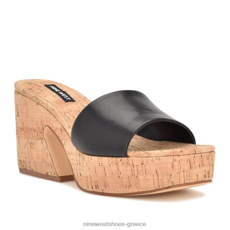 Nine West σανδάλια slide platform oklee 2JJ4N207 jet black